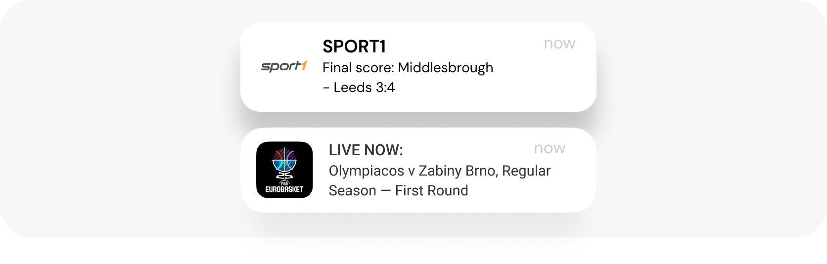 Sports updates automated push notification campaign